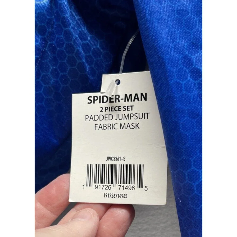 Marvel Spiderman Padded Jumpsuit Costume S 4-7 Muscles Mask Spider Man Costumes